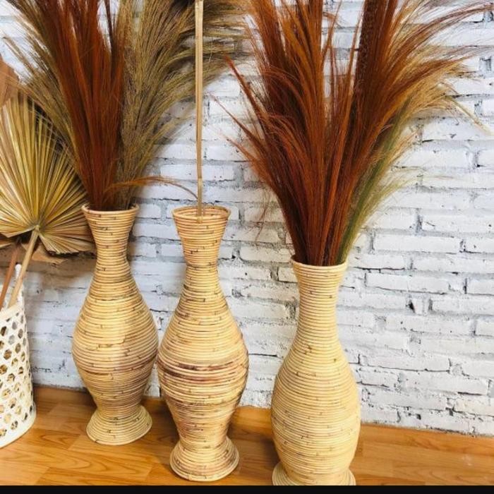 JTTOP" COVER POT / GUCI VAS BUNGA ROTAN / POT BUNGA KERING / POT BUNGA INDOOR