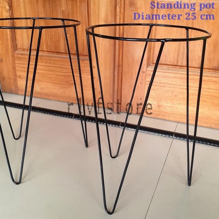 JTTOP" RAK POT STANDING VAS BUNGA BESI 25 CM