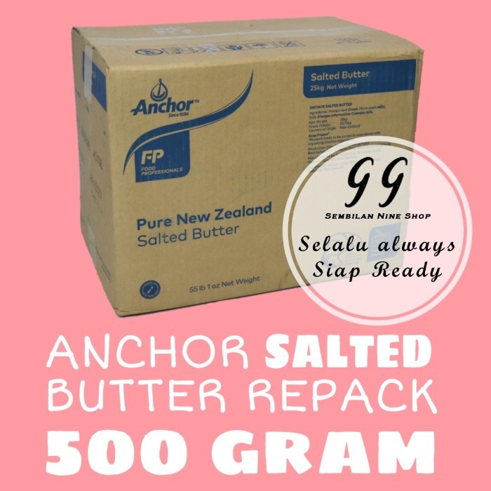 

Anchor SALTED BUTTER 500 Gram Pure New Zealand Mentega Asin Buter