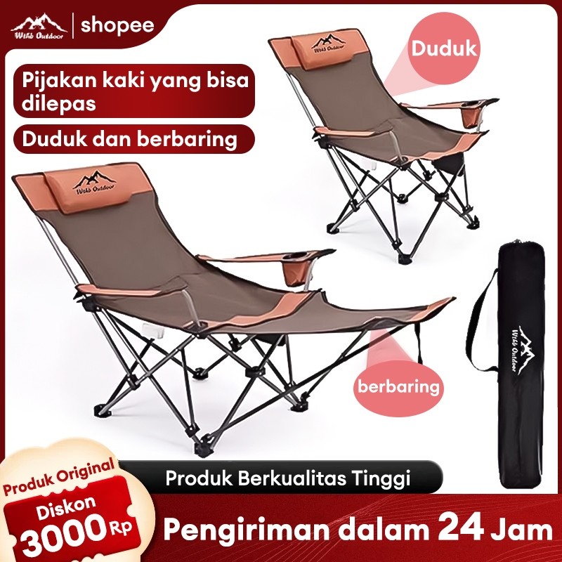 Kursi Lipat Outdoor /kursi lipat tidur /kursi lipat portable/Sandaran Kursi camping Tinggi Dengan