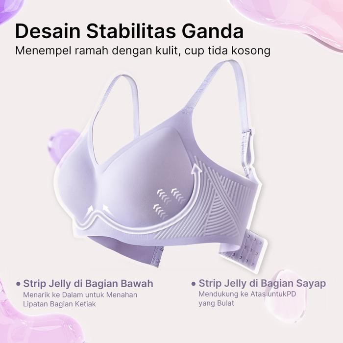 Satinya- Greney-Bra Seamless Mulus Menopang Bh Cewek Lingerie Tali Bahu Huruf Mengkilap Cup