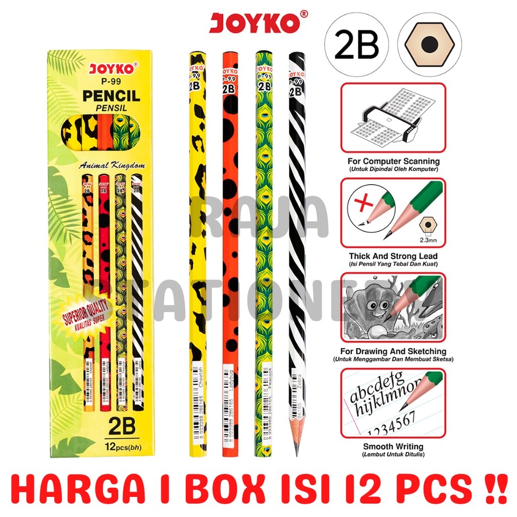 

JOYKO PENCIL PENSIL KAYU JOYKO 2B MOTIF HEWAN BINATANG P-99 [12PCS] - RAJA BIGBOX