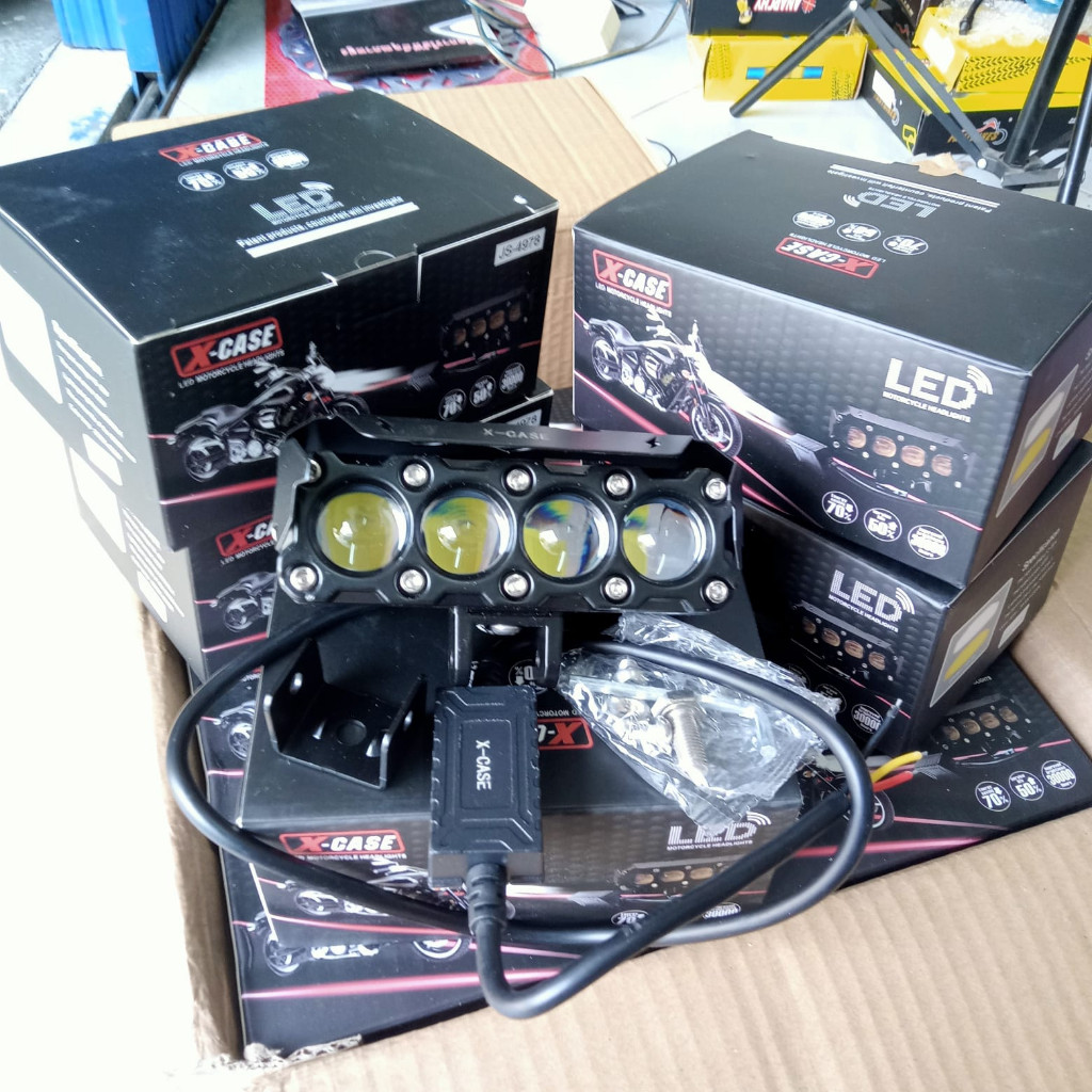 Lampu Tembak Sorot 4 mata Led 60Watt Foglamp 4 Mata Led Lampu Tembak Foglamp 60watt Universal Motor