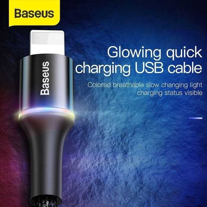 Baseus Kabel Data Led Fast Charging Lighting Iphone/Ipad