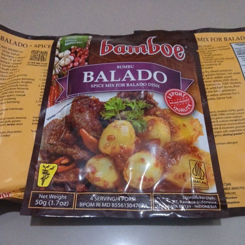 

Bamboe Bumbu Instant BALADO 50g Export Quality