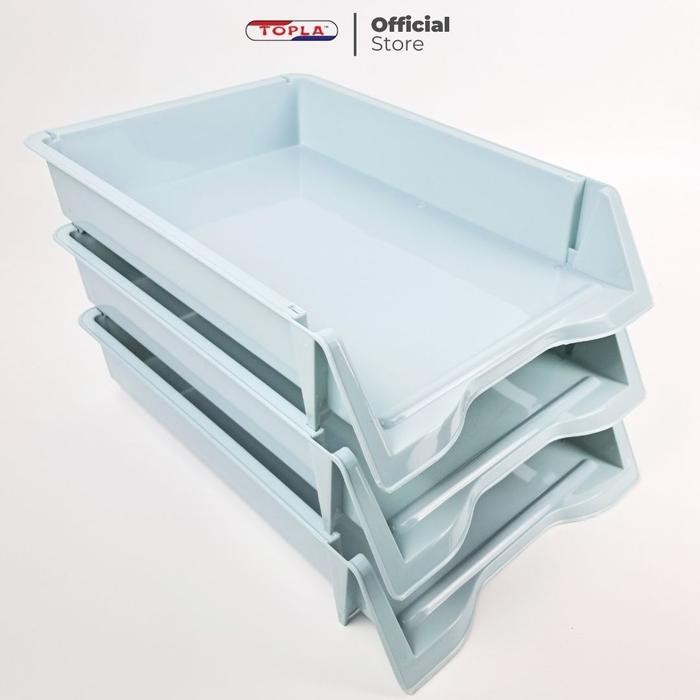 

Elevated Tray Rak Susun Kertas Meja Kantor TOPLA ukuran Folio F4 Warna Pastel