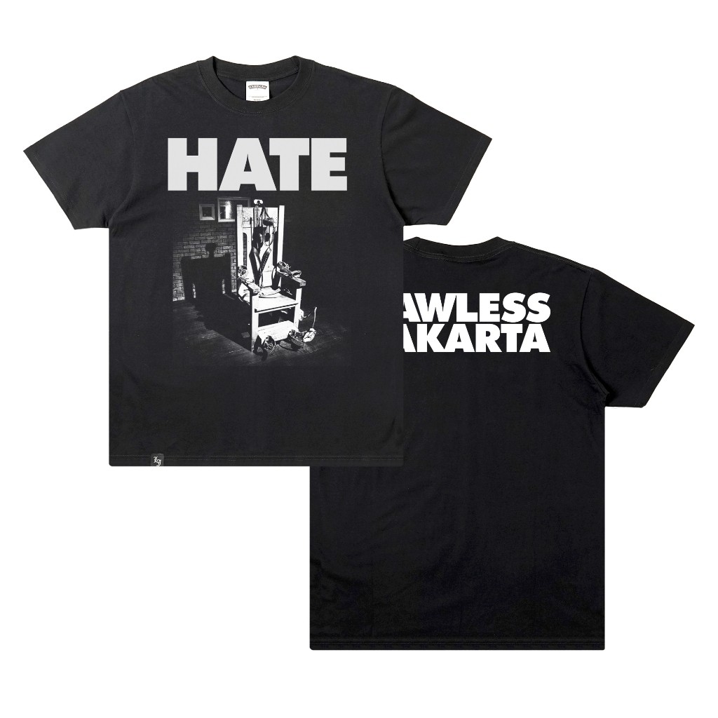 【COD】Lawless Jakarta - Hate Electric Chair Tshirt - Black