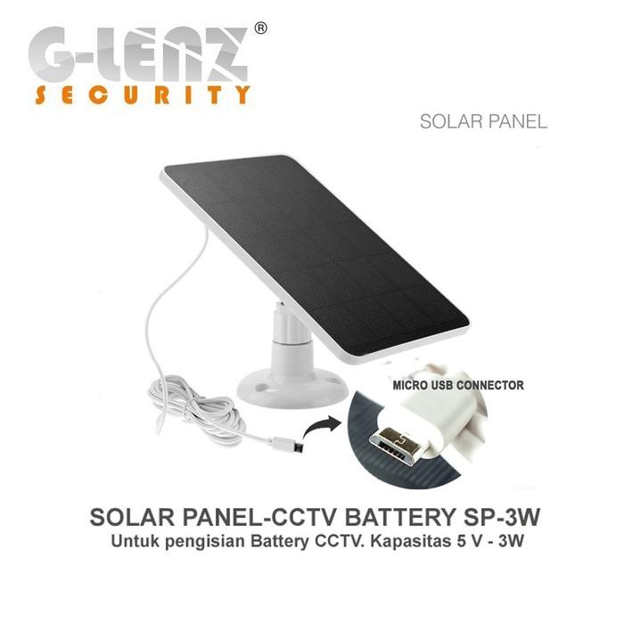 GLENZ Solar Panel CCTV Outdoor 5V 3W Solar Panel Batre CCTV Outdoor Panel Surya Pengisi Batre CCTV