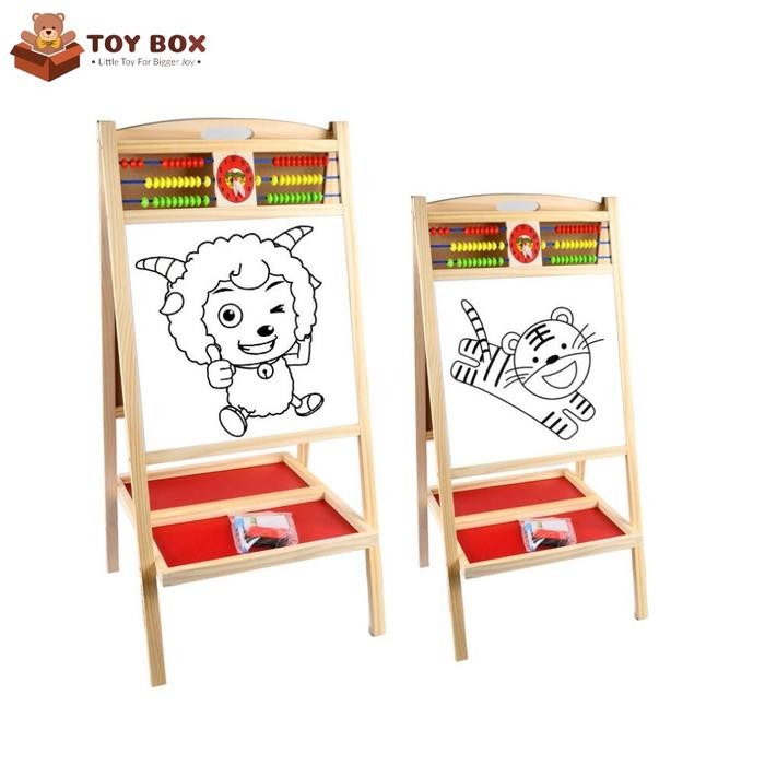 

Mainan Papan Tulis lipat Blackboard dan Whiteboard 2 in 1 bolak balik