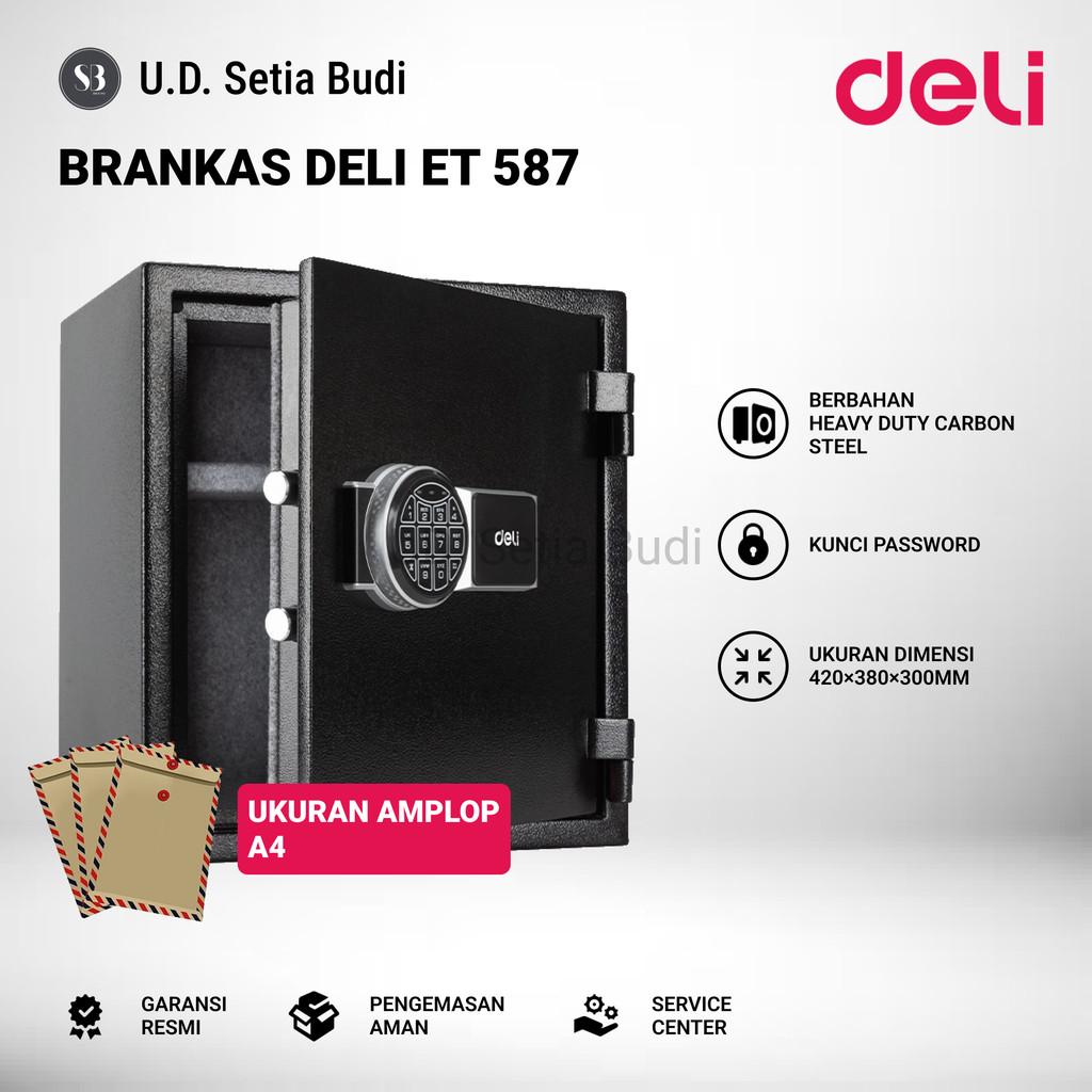 Deli Safe Box ET587 Brankas Digital ET587 Heavy Duty Carbon steel Tahan Api