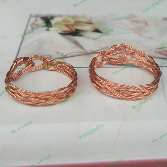 Outsy- Cincin Anyam Kawat Tembaga Handmade