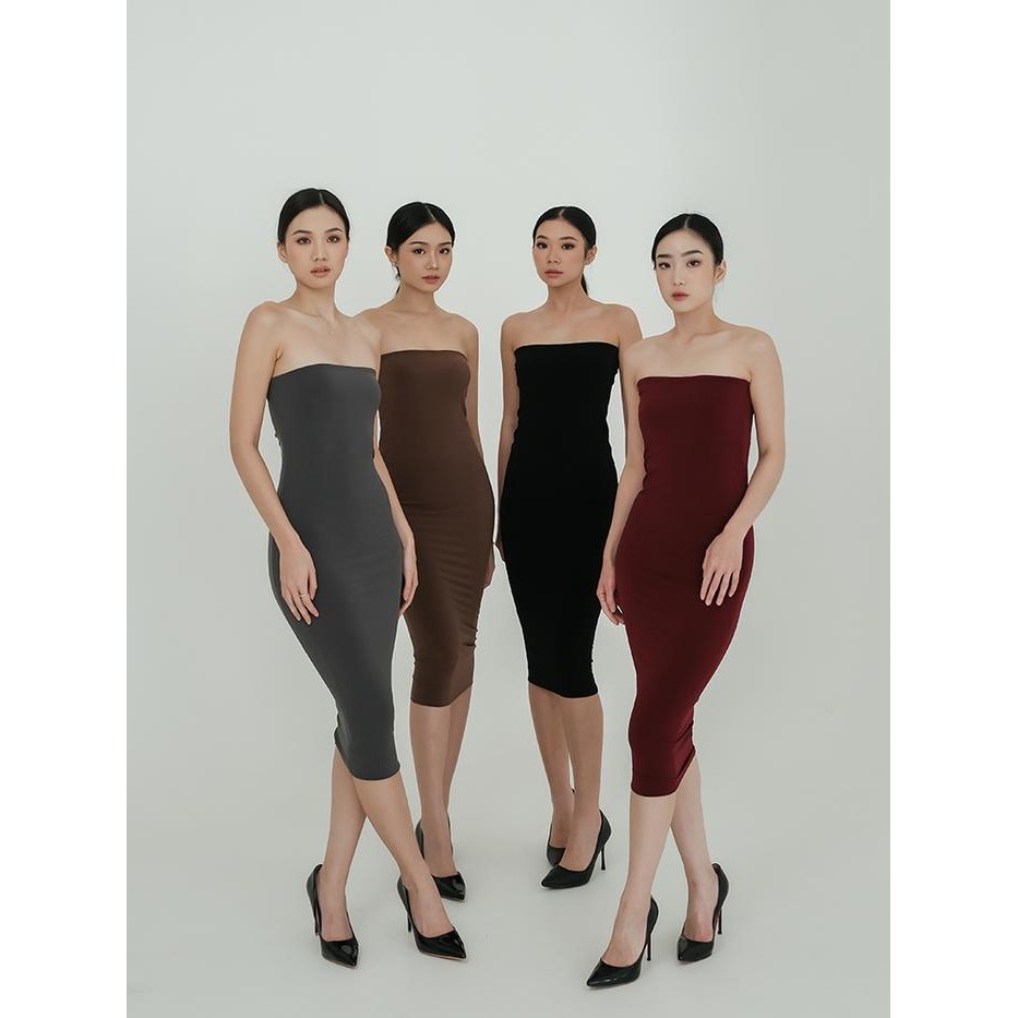 Clavie- Evertops Tube Bodycon Dress Dress Wanita