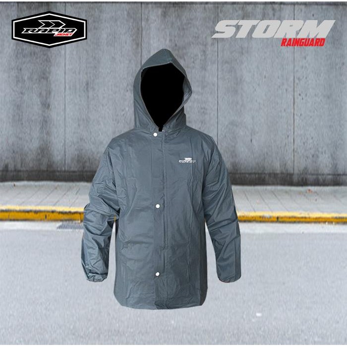 JAS HUJAN JAS HUJAN PRIA WANITA WATERPROOF SEALER RAPID STORM setelan celana - Abu Muda, Reguler awe