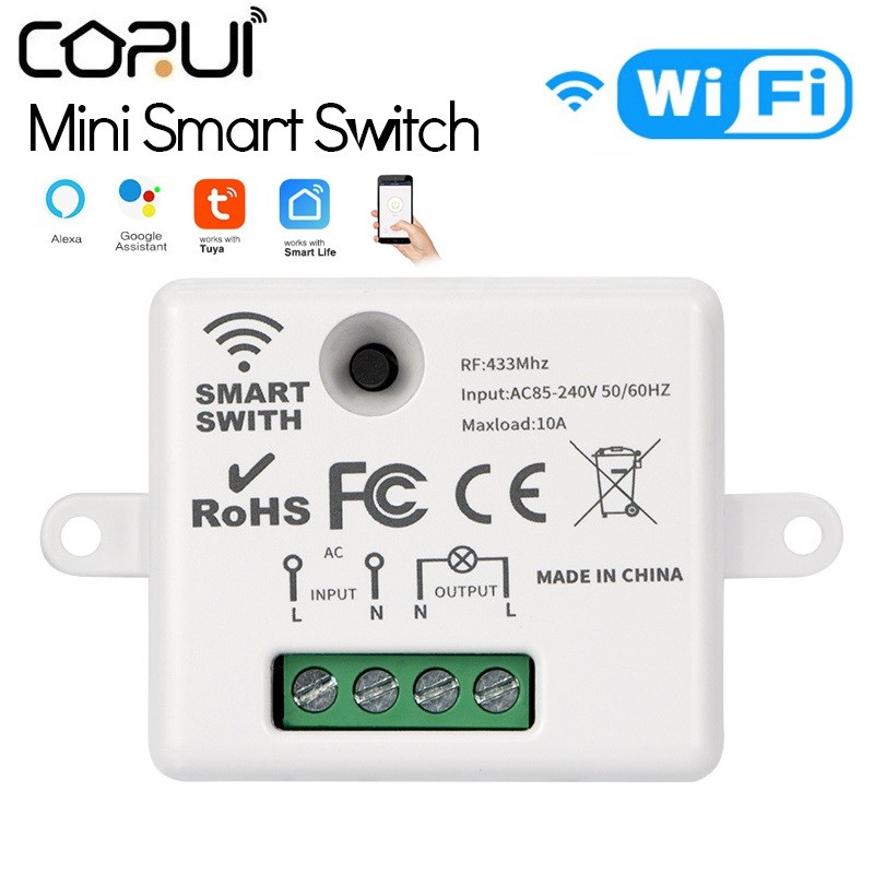 Corui Tuya WiFi Mini Smart Switch RF/ RF433 Smart Switch Smart Life