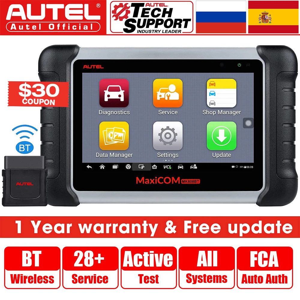 Autel MK808BT OBD2 Scanner Car Diagnostic Tool Key Programmer OBD2