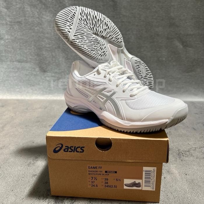 Sepatu Tenis Asics Game FF White Pure Silver/Tennis Racket Asics Original Women
