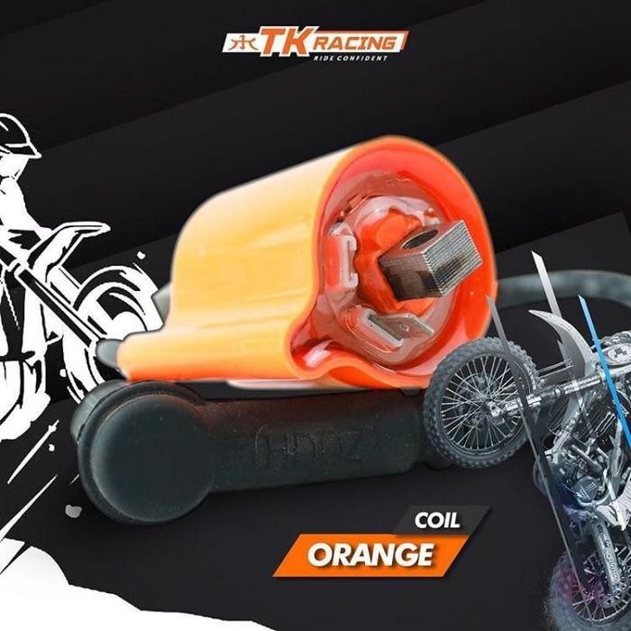 COIL TK RACING UNTUK SEMUA MOTOR KARBU COIL ORANGE TK RACING