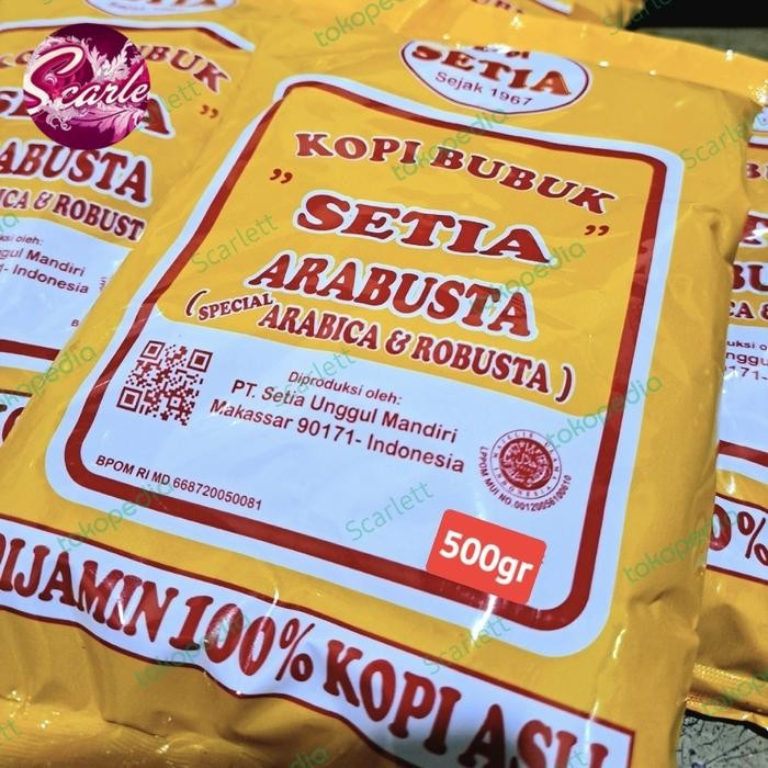 

Kopi SETIA Spesial (Arabica+Robusta) 500gr BUBUK & BIJI Khas Makassar