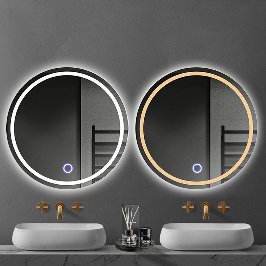 Cermin Led Touch Screen Aesthetic Dinding kamar mandi Kaca Cermin wastafel led Cermin Rias aesthetic