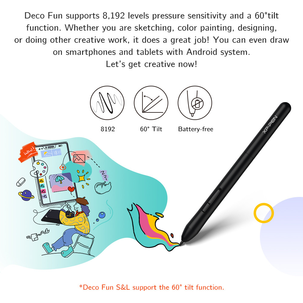 

Xppen Deco Fun S Graphic Tablet 6*4 Inch For Drawing Osu Online Education Compatible With Android