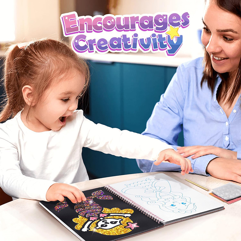 

Kids Fun Foil Art Set Montessori Drawing Toy Animal Colouring Book Kindergarten Diy Crafts Creative