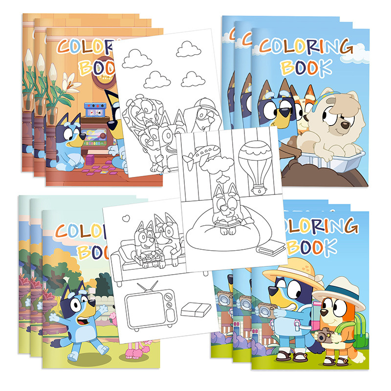 

Bluey And Bingo Diy Coloring Drawing Book Anime Cartoon Color Graffiti Painting Book Education