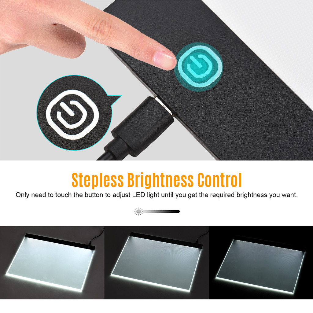 

A3 Copyboard Usb Ultra-Thin Led Light Pad Stepless Brightness Translucent Drawing Board For Artist