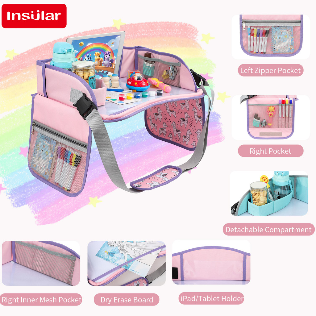 

Insular Child Drawing Board Kids Travel Tray For Car Seat Children'S Car Portable Drawing Board