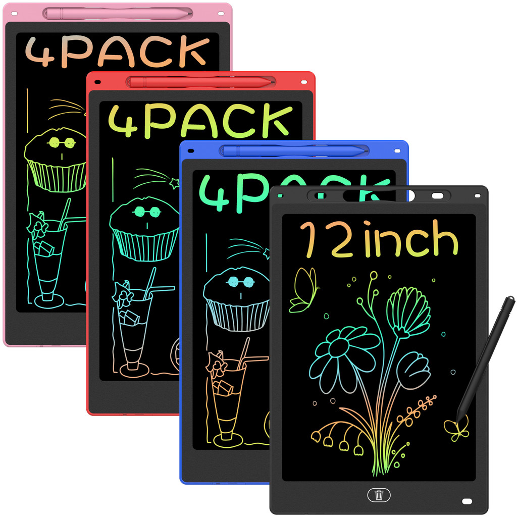 

4Pcs 12 Inch Writing Board Drawing Tablet For Kids, Large Electronic Drawing Pad, Digital Graphic
