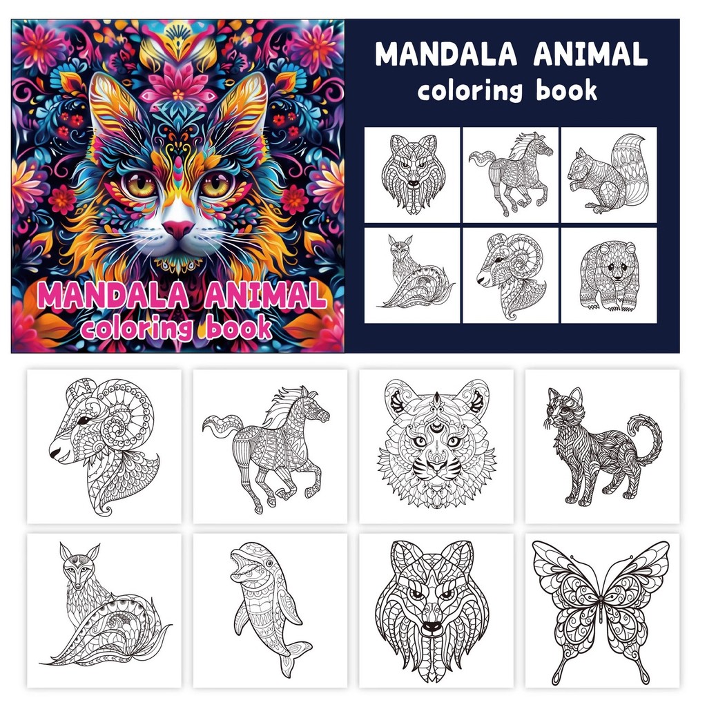 

Mandala Animal Coloring Books Arts Beginners Creative Graffiti Illustration Adult Handicraft Diy