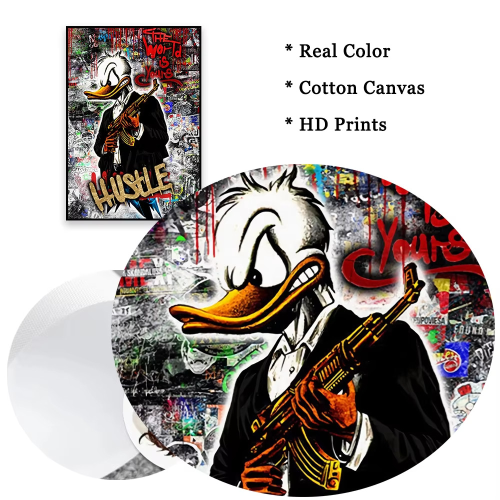 

Disney Duck Pop Art Success Canvas Poster Pop Art Money Art Prints Money Color Graffiti Canvas