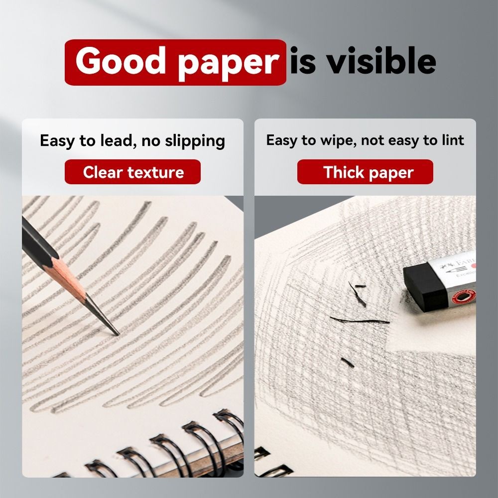 

30 Sheets 8K 16K Coil Sketchbook Spiral Bound Eco-Friendly Thick Drawing Paper Acid Free A4 A5 A6