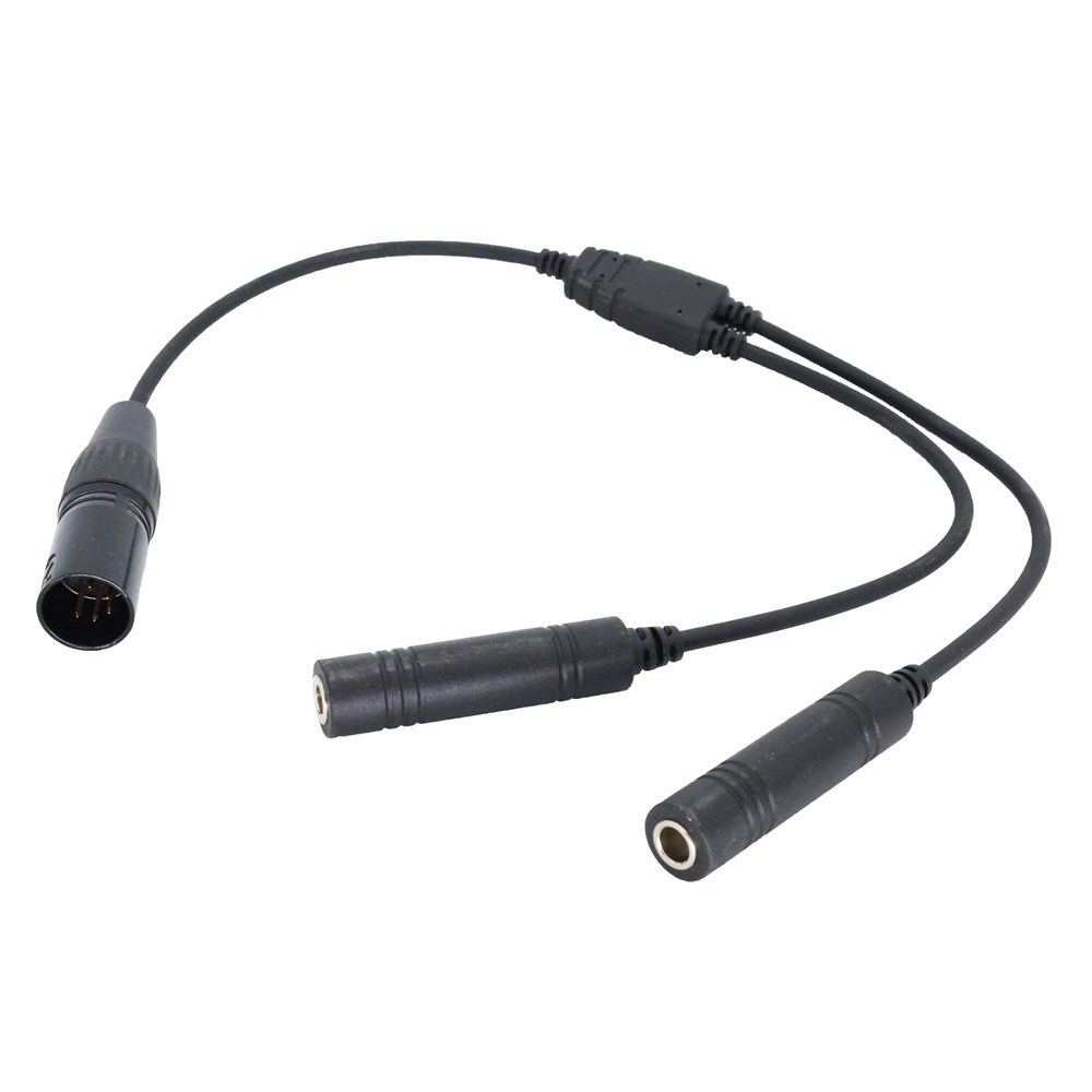 For Aviation Headset GA Dual Plugs to Airbus 5 Pin XLR Headset Adapter