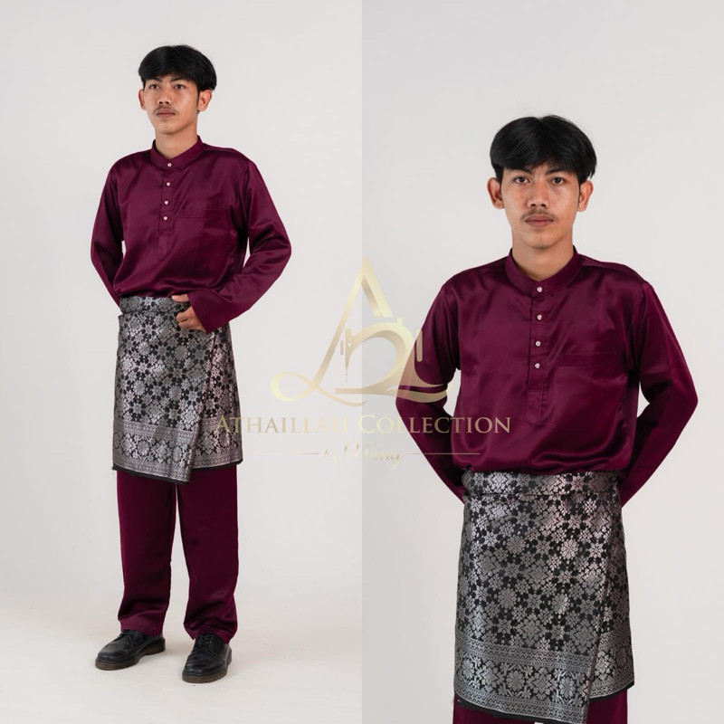 HOT DEALS Set Baju Celana Teluk Belanga Setelan Kurung Melayu Pria Pakaian Adat Malaysia Baju Koko
