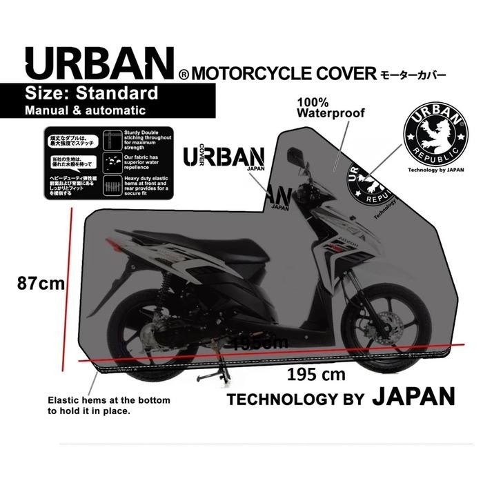 Mister Gear Cover Sarung Penutup Motor Beat Street 100% Waterproof Anti Air Dan Panas Urban