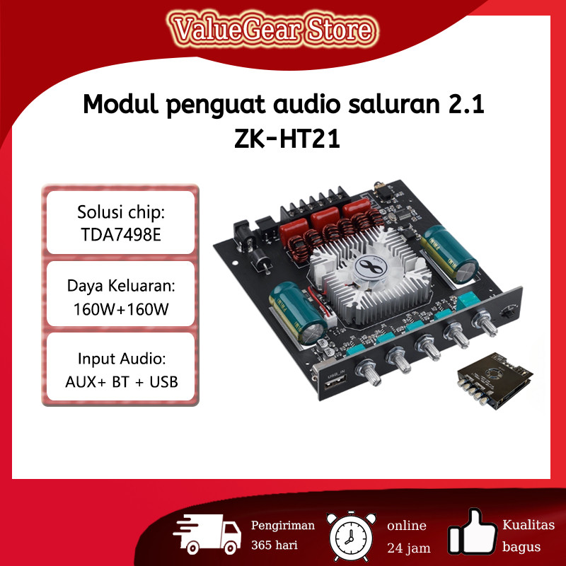 ZK-HT21Amplifier Digital Bluetooth 2.1 Saluran Subwoofer 160W*2 + 220W Amplifier Bluetooth