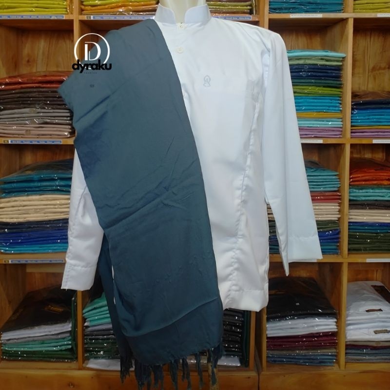 Berkualitas Sorban Gus Iqdam Sorban Rida Polos Panjang Sorban Sholat Polos Rawis Warna Hitam Putih