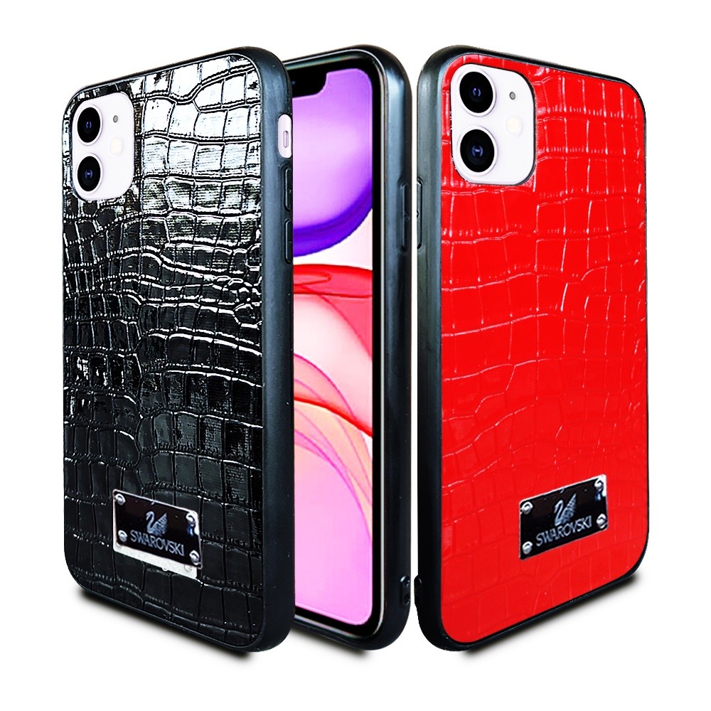 [ CUCI GUDANG ] Case Hp Iphone 11 SWAROVSKI Leather Hybrid Softcase