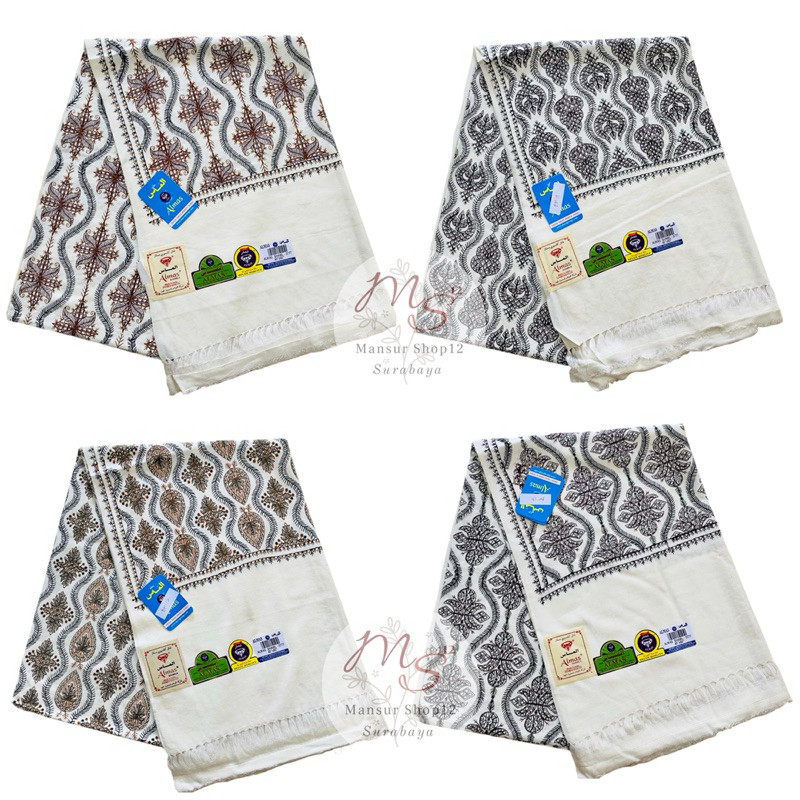 Terlaris Sorban Putih Sulam Bordir Almas Kashmiri 3777