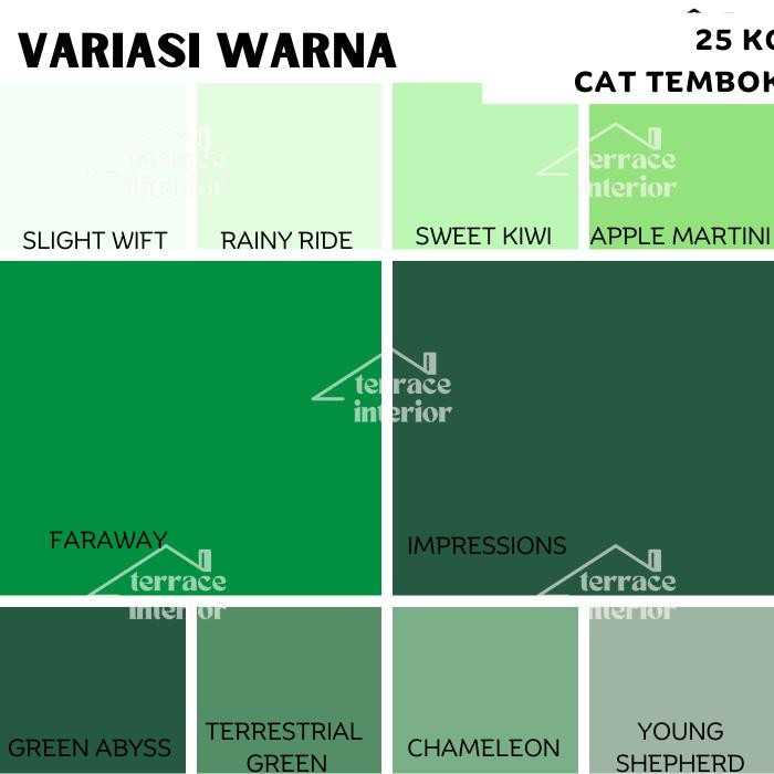 Auradeko Cat Tembok Vinilex 5000 Interior & Exterior Hijau 5 Kg