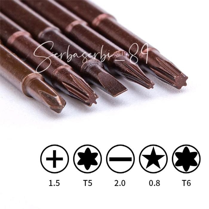 Auradeko 5In1 Set Obeng Reparasi Hp Paket Obeng Jam