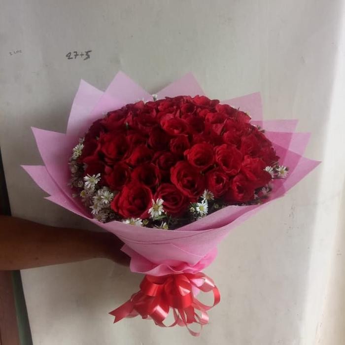 Bunga bucket Kado Anniversary hand bouquet bunga mawar asli