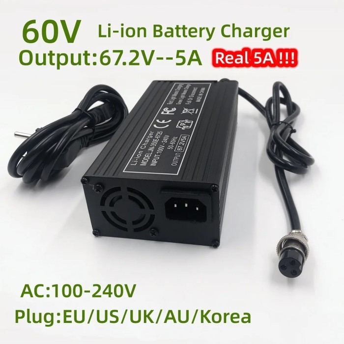 60V Fast Charger 67.2V/5A Charger For 16S 60V Electric Bike lithium