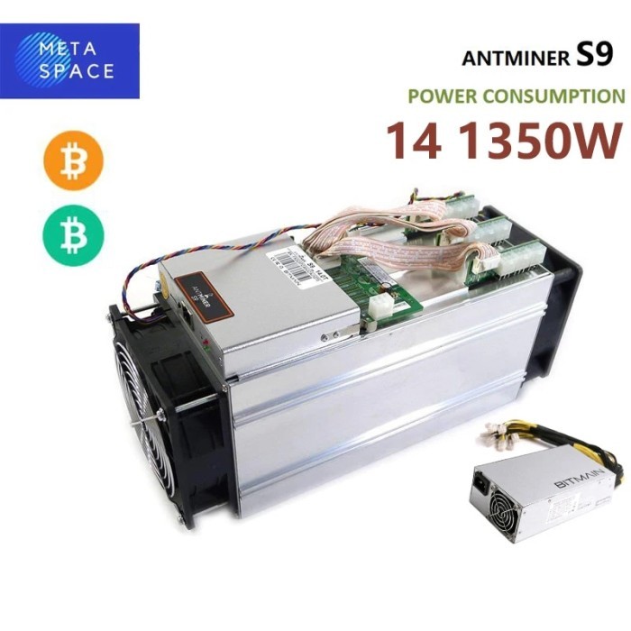 ANTMINER S9 S9J 14Th/s 1350W with Bitmain PSU Bitcoin Miner ASIC