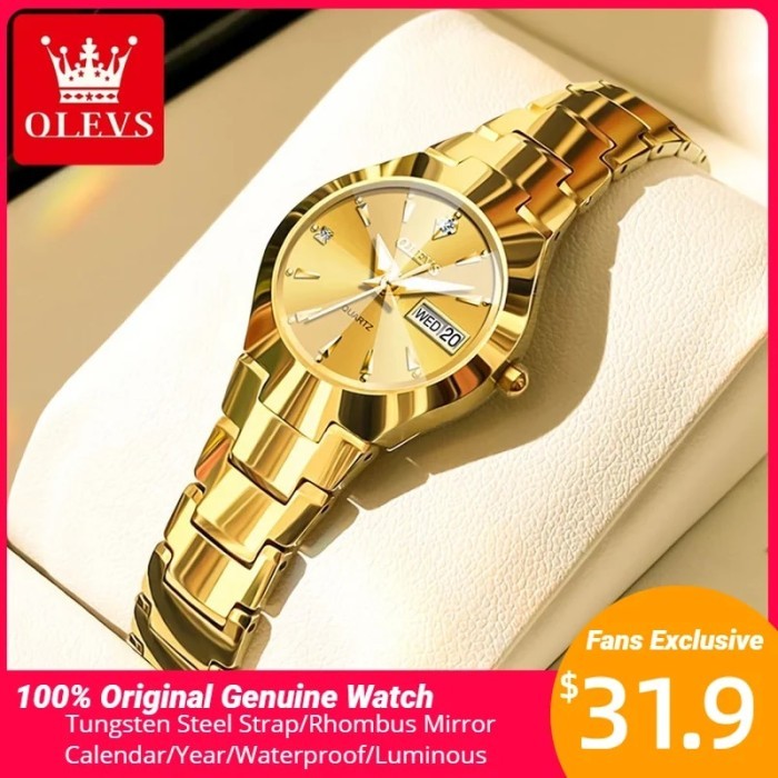 OLEVS Women Watch Quartz Rhombus Mirror Original Quartz Watch for