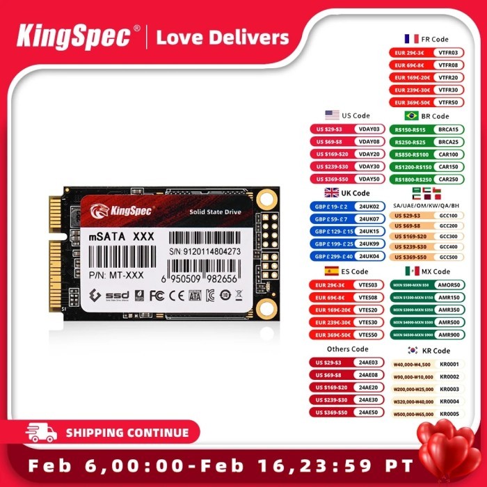 KingSpec mSATA SSD 128gb 256gb 512GB mSATA SSD 1TB 2TB HDD For