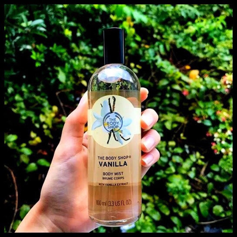 parfum asli The body shop vanilla bodymist 100ml