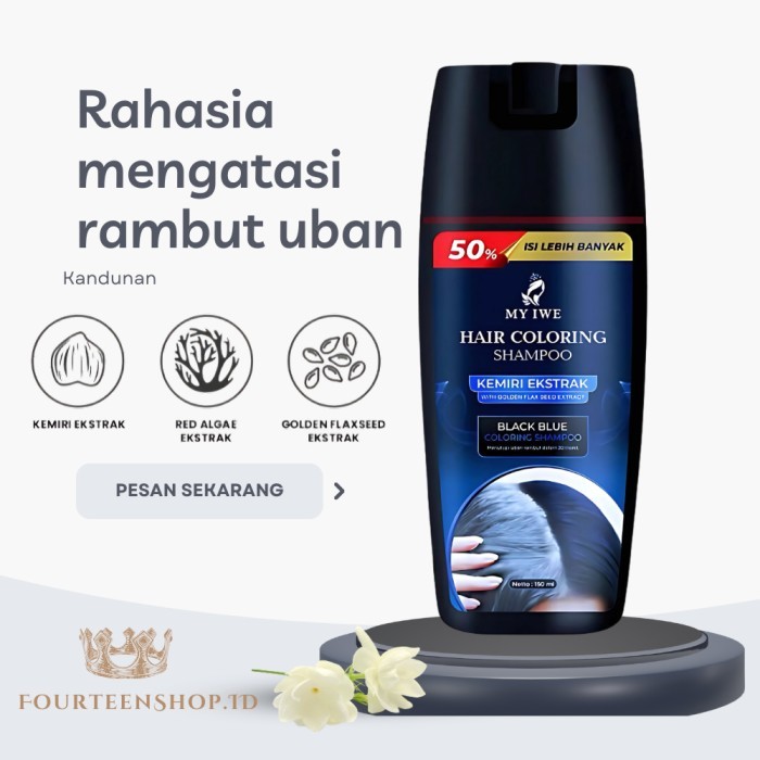 Promo Shampoo Uban My Iwe Hair Coloring Shampoo Sampo Penghilang Uban Permanen Shampo Anti Uban
