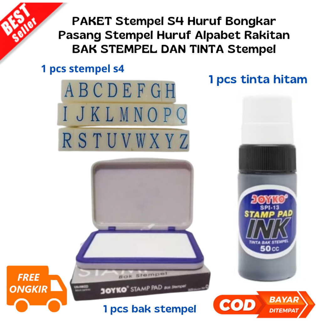 

[JIB] BAYAR DI TEMPAT PAKET Stempel S4 Huruf dan BAK STEMPEL DAN TINTA stempel huruf Bongkar Pasang Stempel Huruf Alpabet Rakitan