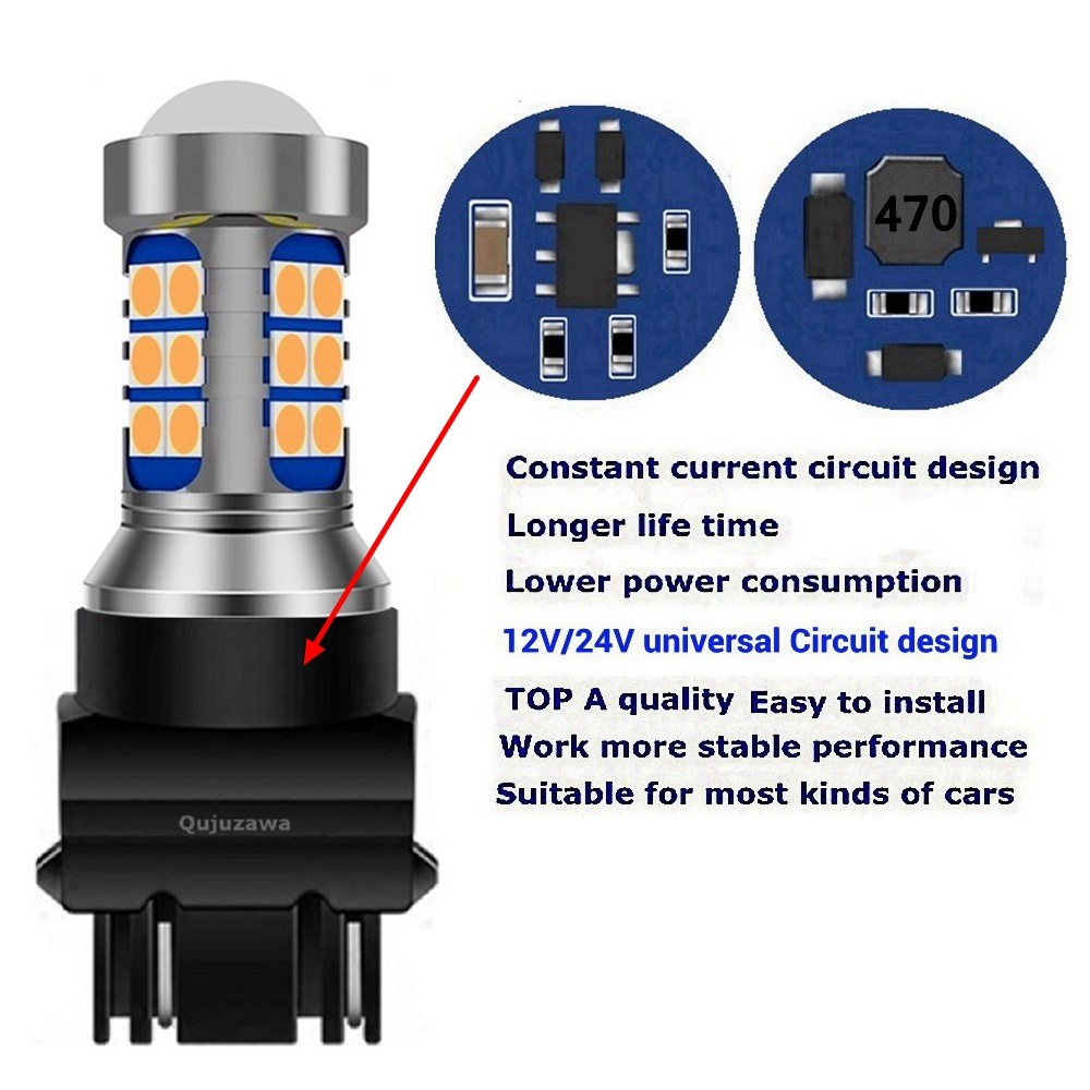 2Pcs T25 3157 3156 3057 3457 4157 P27/7W P27W Super Bright 3030 Led Car Reverse Lamps Daytime